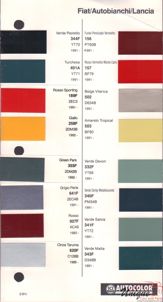1983-1987 Fiat Paint Charts Autocolor 2